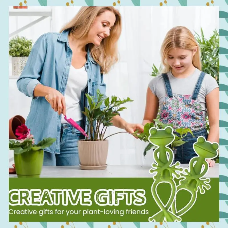 

A71P 10-częściowy подставка для растений-лягушек, опоры для растений зеленой лягушки, держатель для лягушек, милая опора для небольших горшечных растений и суккулентов