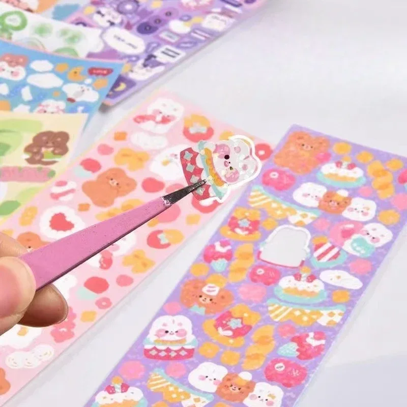 20 pz/lotto adesivi cartoni animati laser kawaii per bambini adesivi artistici decorativi stazionari carini per scrapbooking diario notebook fai da te