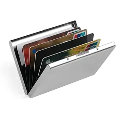 Tarjetero de aluminio para tarjetas de crédito, monedero de moda, funda de empuje con cubierta para tarjetas de identificación, Mini funda de identificación inteligente para negocios