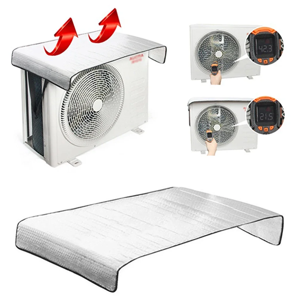 Air Conditioner Cover Outdoor Energy Saving Rainproof Cover Aluminum Foil Insulation Film Dust Prevent Sun Exposure AC Cleaning