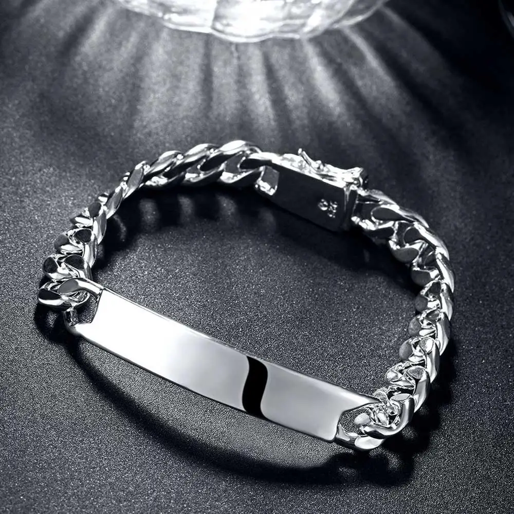 Special offer fashion 925 Sterling Silver Bracelet for man classic geometry 10MM chain jewelry Wedding party Christmas gifts