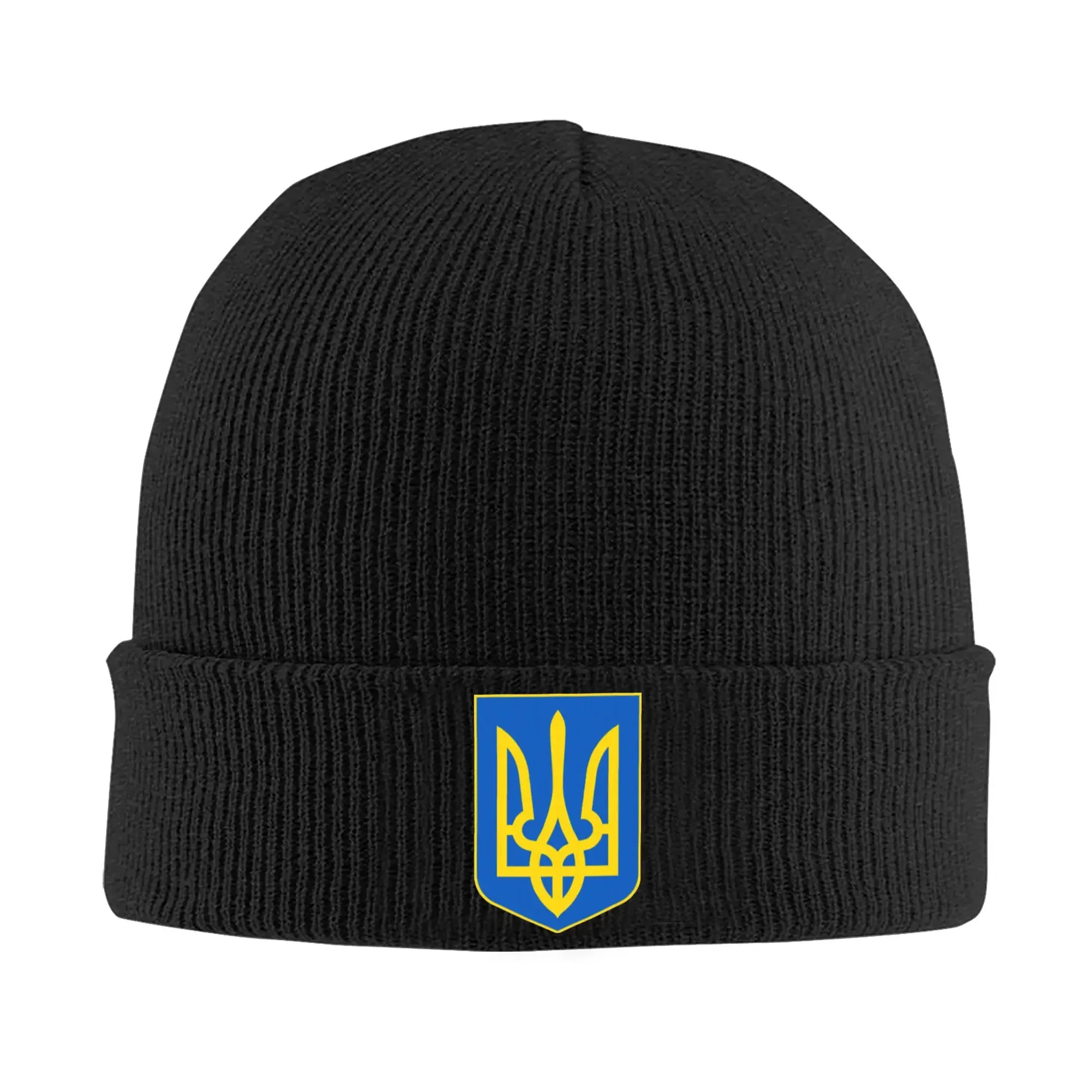 

Ukraine Coat of Arms Knit Hat Beanie Winter Hats Warm Acrylic Hip-hop Cap for Men Women Gifts