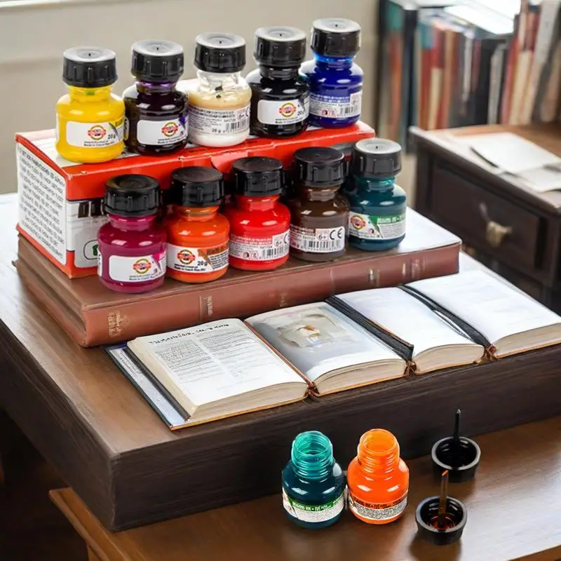 20g Color Fluorescent Ink Quick-drying Waterproof Does Not Fade for Fountain Pen Dipping with Water Writing Drawing