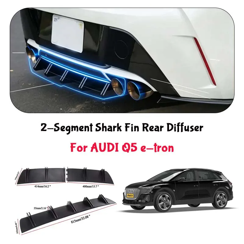 For AUDI Q5 e-tron Shark Fin Rear Diffuser Split Chassis Spoiler Auto Aerodynamic Parts Aerodynamic Modification