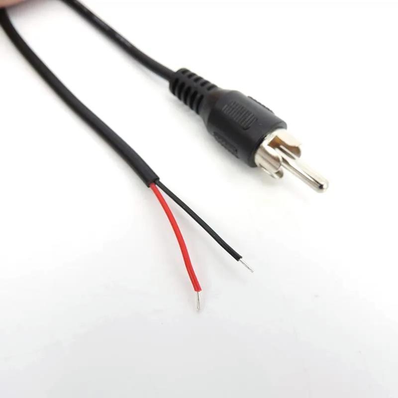 1m Car Rca 2 pin wire Male Audio Cable Av Single Video Stereo connector extension wire lead diy repair cord lead j17