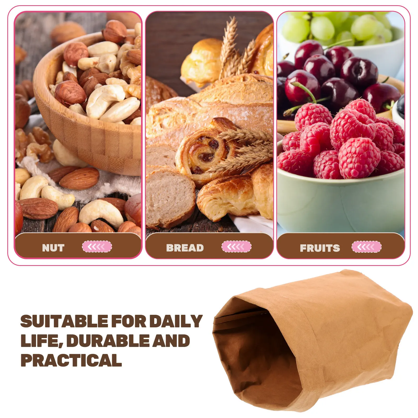 Bolsas de Papel Kraft para Alm - Food Grocery Snacks reseña y precio