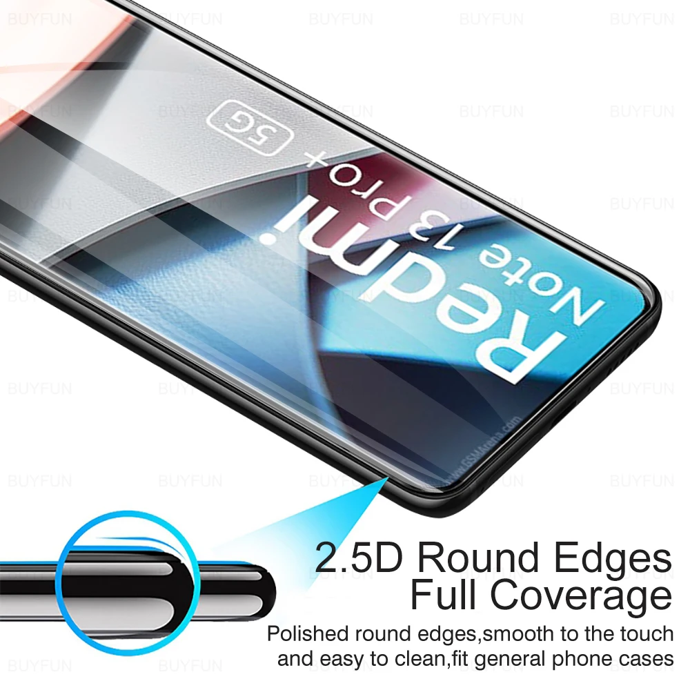 8In1ป้องกันหน้าจอกล้องสำหรับ Xiaomi redmi Note 13 Pro 5G ขอบสีดำกระจกนิรภัยบนสำหรับ Xiaomi redmi Note 13 4G Note13 Pro