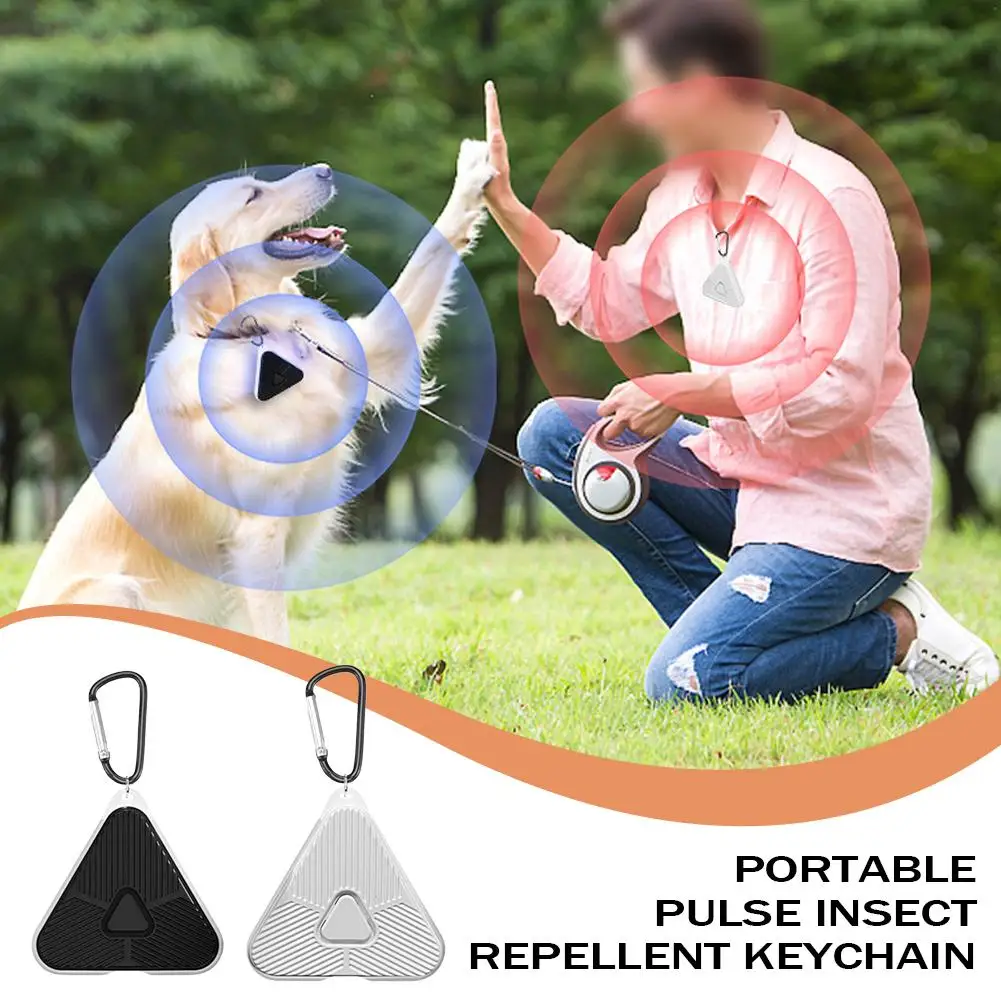 Ultrasonic Tick Repellent Device Electronic Portable Pulse Mosquito Repeller Mini Triangle USB-C Rechargeable Pest Control