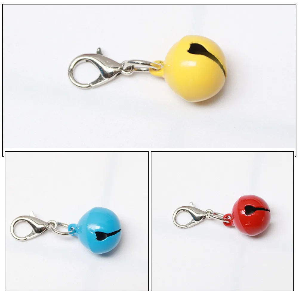 20Pcs Pet Metal Collar Bells Colorful Clip DIY Pendant Keychain Charms for Dog Cat Collar Pet Small Bells Small Dog Bell