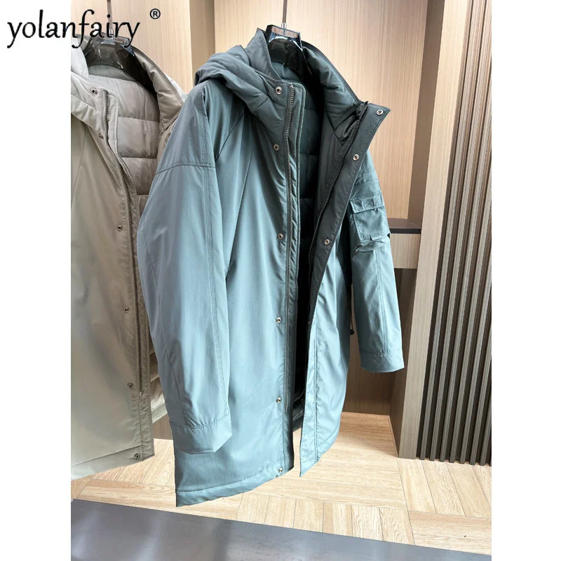 Midi Long Down Jackets for Man Winter Thick Warm Hooded Special Puffer Coat Male Jaqueta Masculina