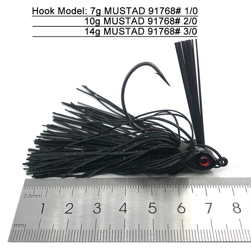 7G/10G/14G Silicone Bass Jig Head Skirts Buzzbait Bait Wobbler Rubber Skirt Pike Walleye Beard Fishing Lure Fly Swim Hook Pesca
