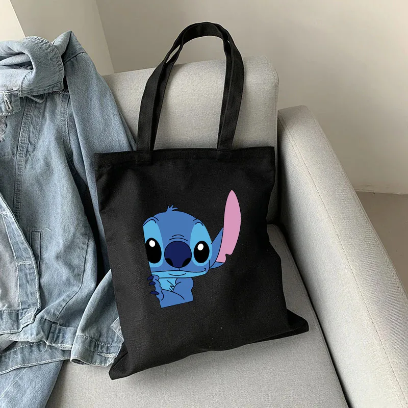 Disney Stitch Tote Bags for Women Shopping Bag with Handbag Large-capacity Shopper Bag Casual Lady Students Tote Bag for Girls