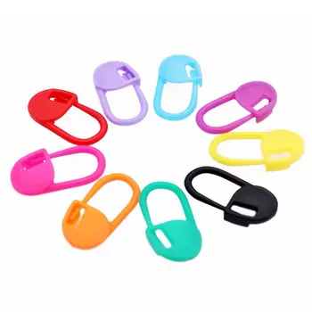 20/50/100件裝混色塑膠編織工具鎖式記號針鉤針編織工具針彩色別針夾鉤 8 最佳銷售 鉤針別針 - №5