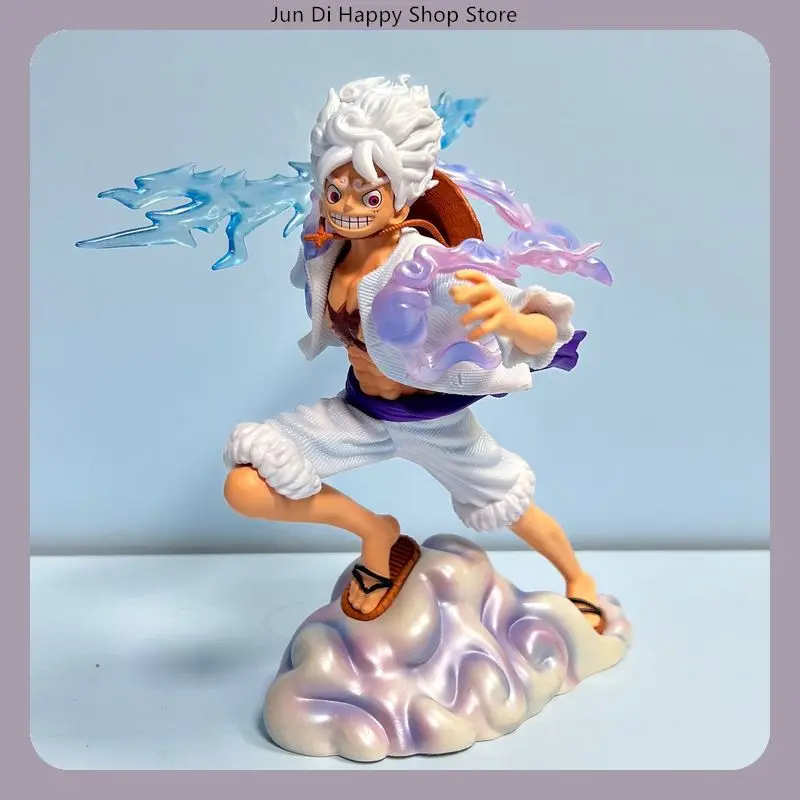 One Piece Nika Ruffy auf Cloud Holding Lightning 21cm Anime Figur Statue Desktop Dekoration Geschenk ​ ​