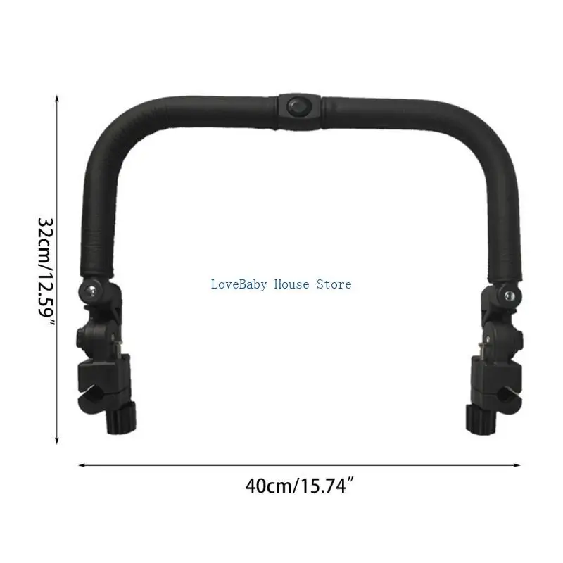 BX0Dベビーカーバンパーベビーカーのアクセサイ新生児用交換用フロントハンドルPUレザーバンパーバーハンドレール