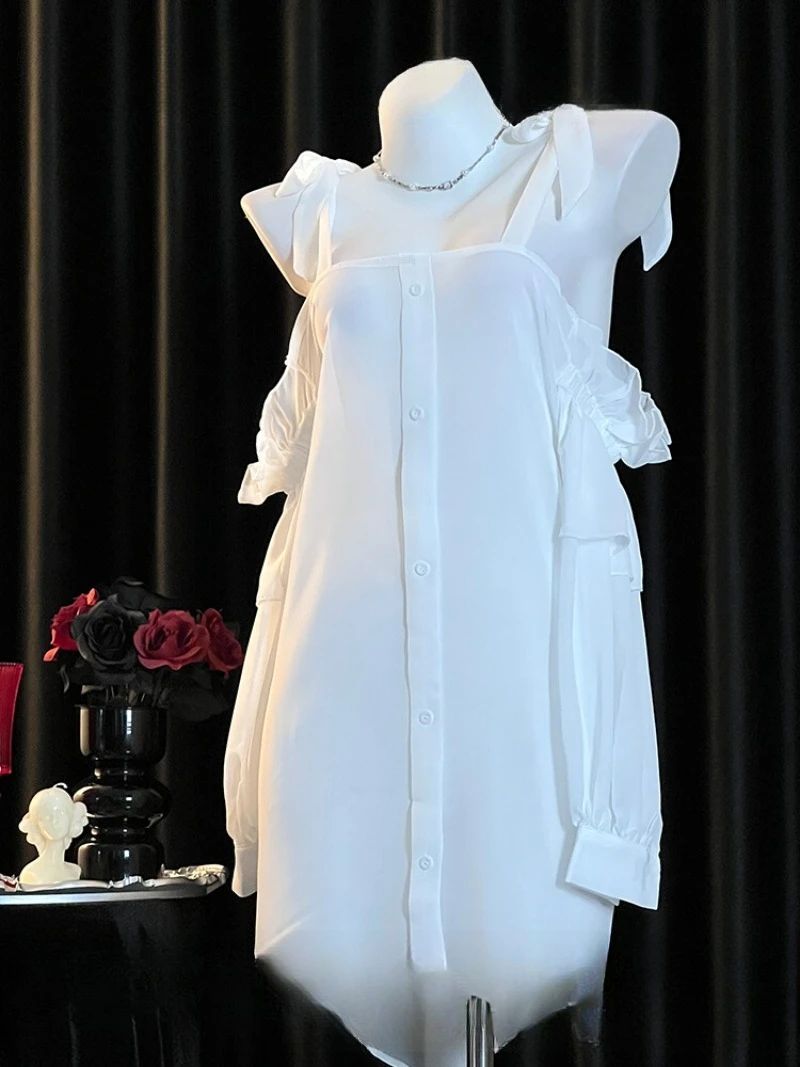 

Рубашка в стиле бойфренда Pure Desire, ночная рубашка, дизайнерская домашняя одежда с галстуком и длинными рукавами, удобные пижамы свободного покроя, соблазнительная подруга