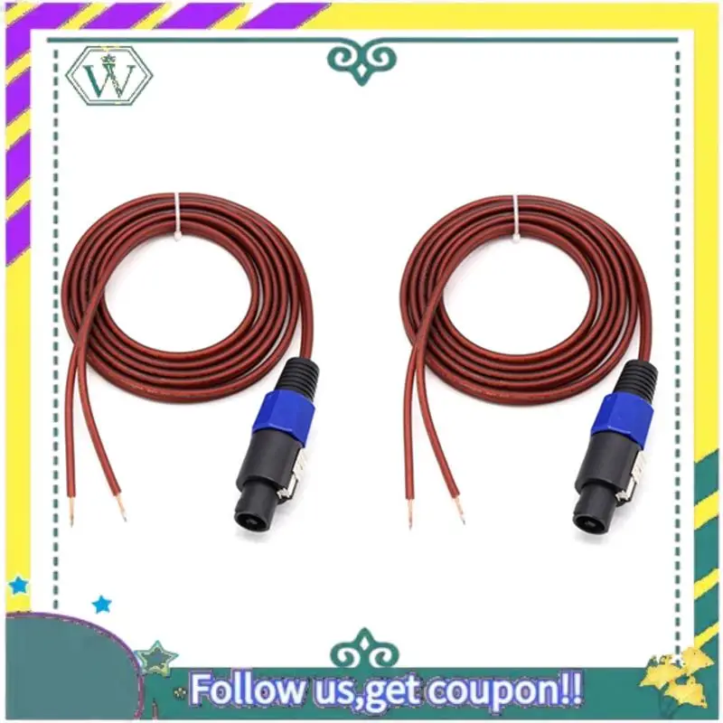 Upgraded 2Pcs Speakon Speaker Cable Bare Wire Open End Cable Speakon To Speaker Wire Audio Cord