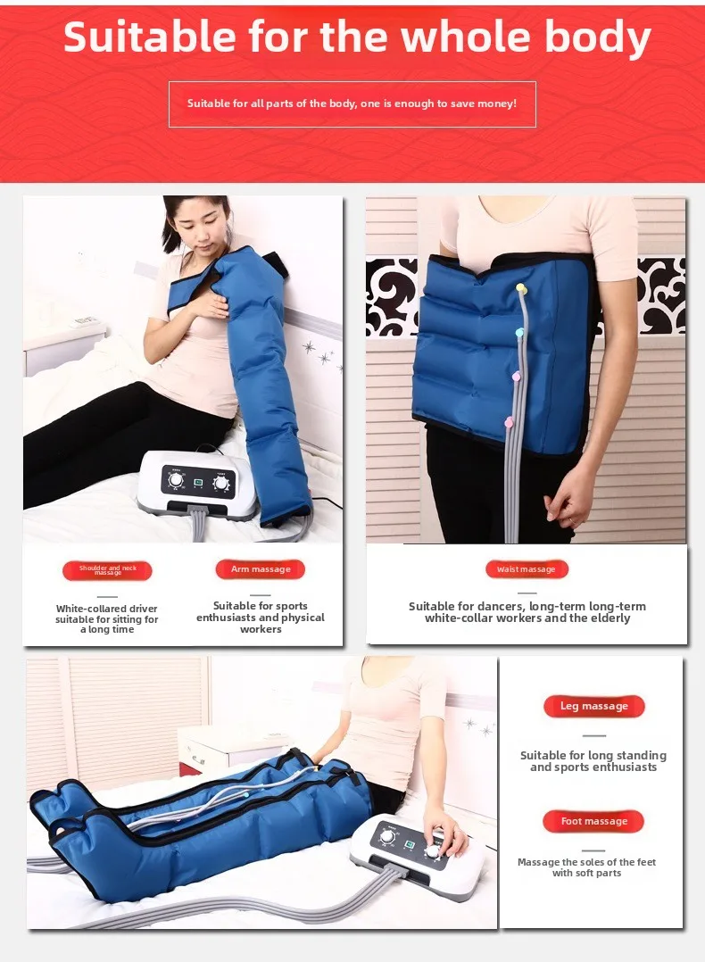 Air Compression Leg Massager - Automatic Calf Kneading, Foot Relaxation for Home Use, Elderly & Circulation Relief