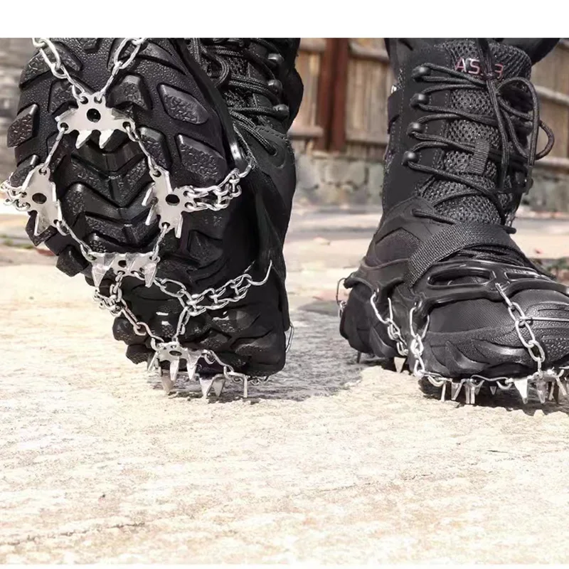 24 Teeth Outdoor Mountaineering Snow Anti Slip Ice Claw Stainless Steel Silicone Ice Claw 24 Teeth Silicone Anti Slip Shoe Cover