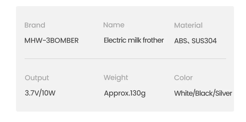 MHW-3BOMBER Elektrischer Milchaufschäumer mit Doppel-Schneebesenköpfen, Handgehaltener Schaumerzeuger, Typ-C Aufladbar, Kaffee-Latte-Cappuccino-Mixer – Detail 14