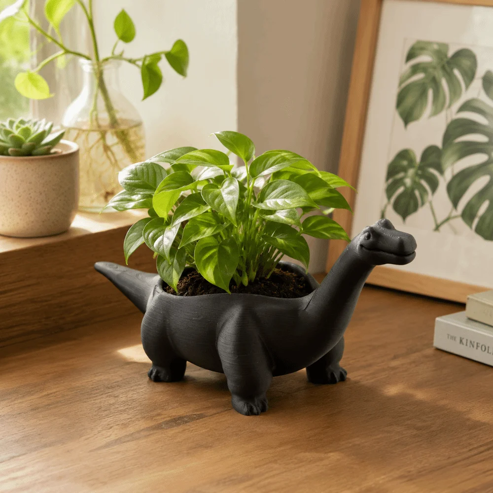 Animal Figurine 3D Printed Dinosaur Flowerpot Desktop Decoration Ornaments Small Storage Funny Plant Planting Pot Balcony