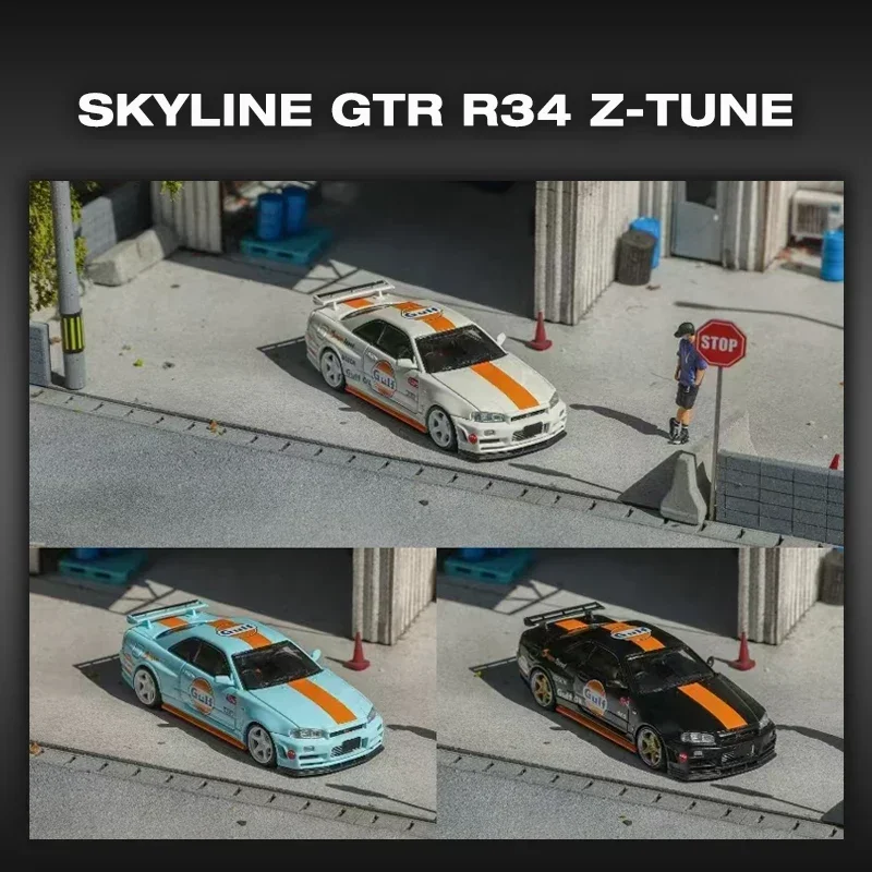 

FUJI в наличии 1:64 Skyline GTR R34 Z Tune Коллекция моделей автомобилей Миниатюрные игрушки Литая под давлением диорама