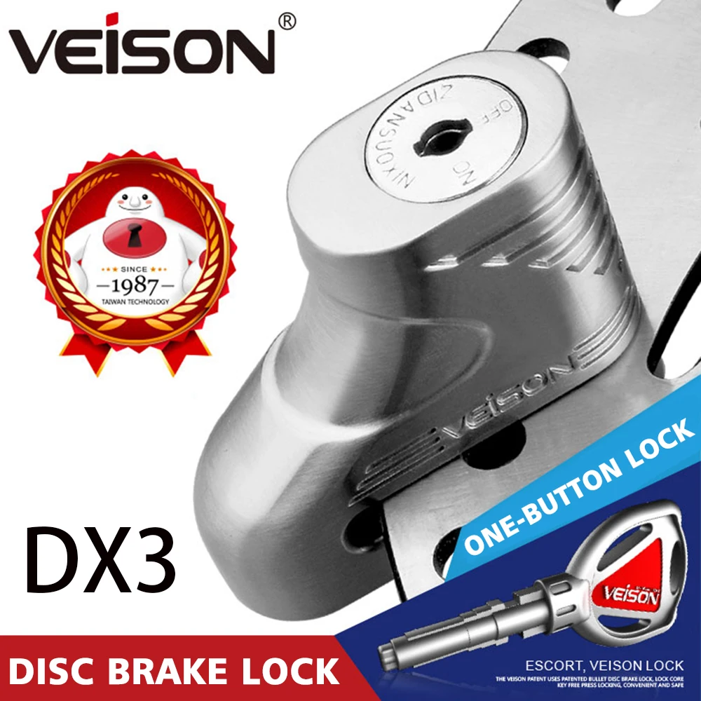 

VEISON Motorcycle Lock Scooter Bike Aluminum Alloy Theft Pretection Brake Bike Lock Waterproof Brakes Disc Motorbike Lock