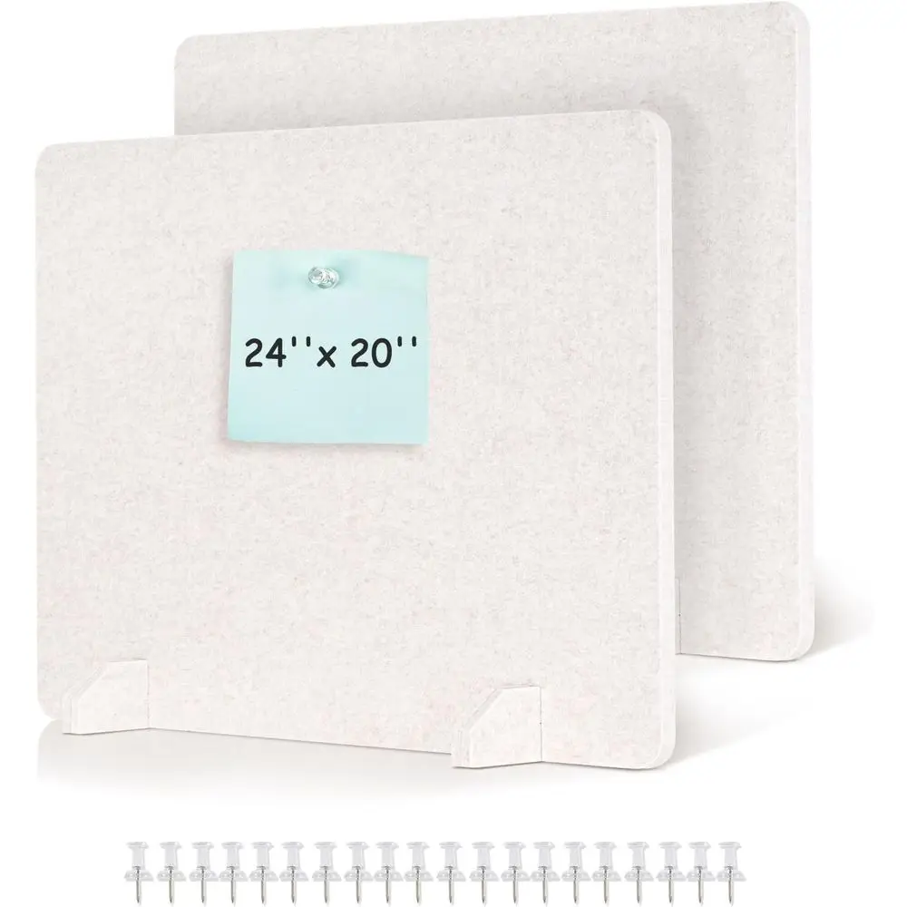 DOLLAR BOSS 2 قطعة فواصل مكتبية صوتية 24 بوصة × 20 بوصة، لوحات خصوصية قائمة بذاتها عازلة للصوت للطاولة، جزء سطح المكتب لتقليل الضوضاء #1