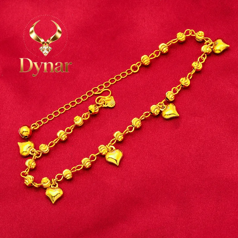 

Dynar Jewelry 24K Gold Euro Coin Adjustable Anklet | AU999 Pure Gold, vintage euro coin design, adjustable length, stylish for