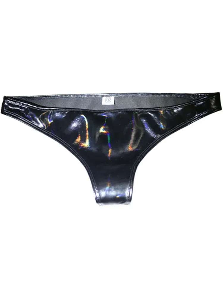 

S-XXL Laser Shiny PU Leather Briefs Women Hot Sexy Panties Tanga Thong Wetlook PVC G String Femme Calcinha Bragas Mujer Lingerie