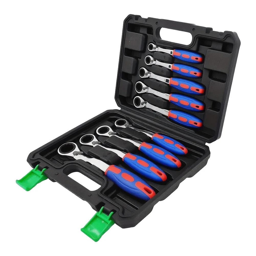 Ratchet Wrench for kit Including Nine Pieces with Marked Sizes for Reliable Selection During Maintenance Operations