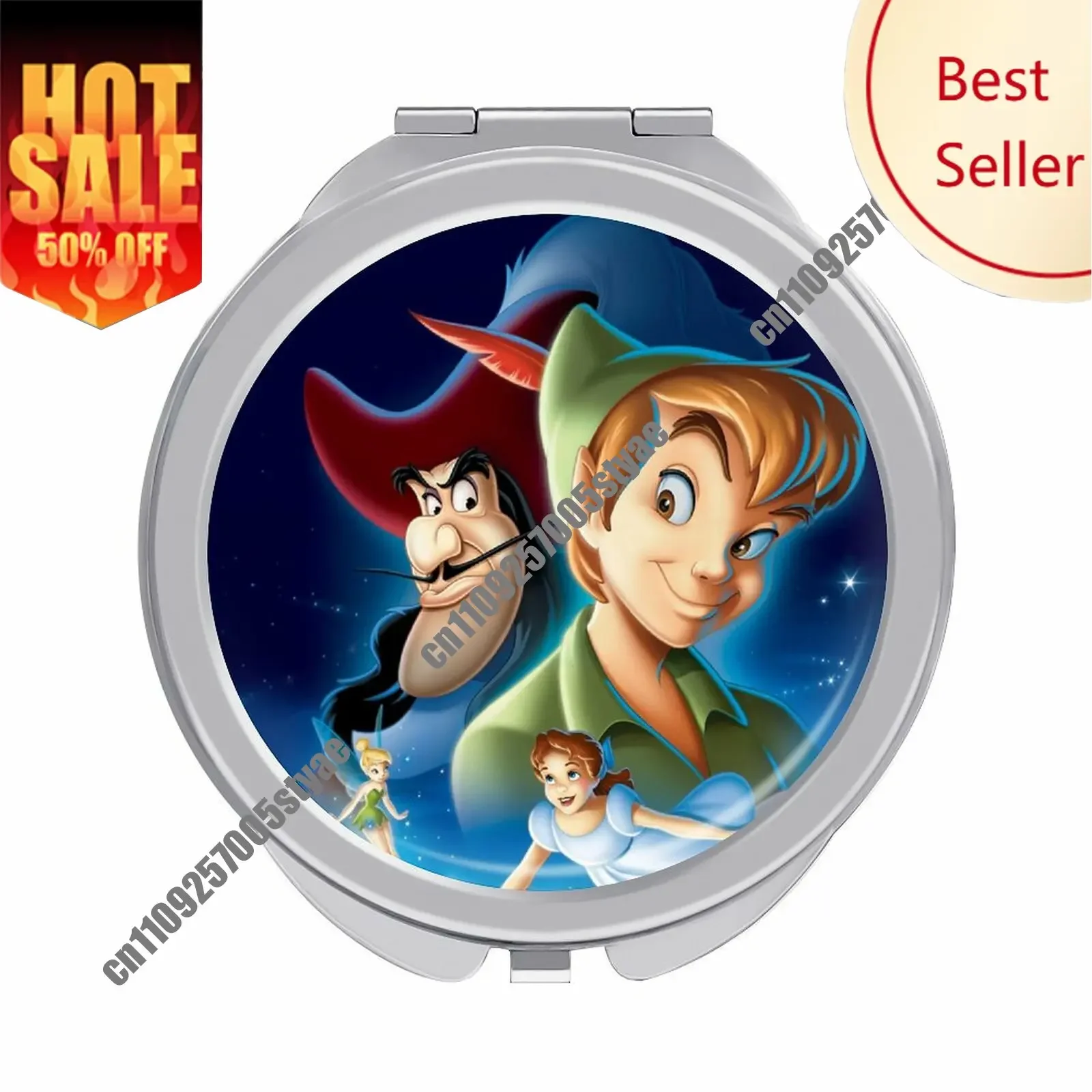 

Peter Pan Makeup Mirror Disney Cartoon Custom Mirror Design Your Photos Logo Text Portable Travel Holiday Parties Souvenir