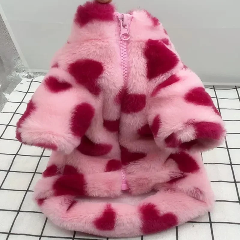 Pet Clothes Autumn and Winter Plush Coat Soft Puppy Coat Colorful Colors Small Dog Cat Jacket Fur Sweater Bulldog Pug Poodle