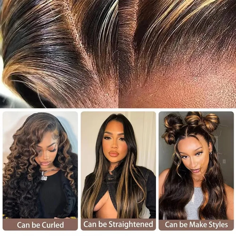 30 بوصة العسل شقراء أومبير 13X4 HD الدانتيل شعر مستعار أمامي شعر الإنسان تسليط الضوء على الجسم موجة الدانتيل الباروكات الأمامية قبل قطعها 1b/30 الملونة