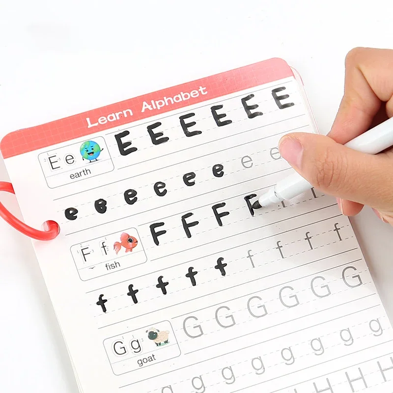 كتاب ممارسة الصناعة الصلبة للأطفال باللغة الإنجليزية مع تمارين الكتابة السحرية ومصنف تعليم الرسم من مونتيسوري الذين تتراوح أعمارهم بين 3-8 سنوات #3