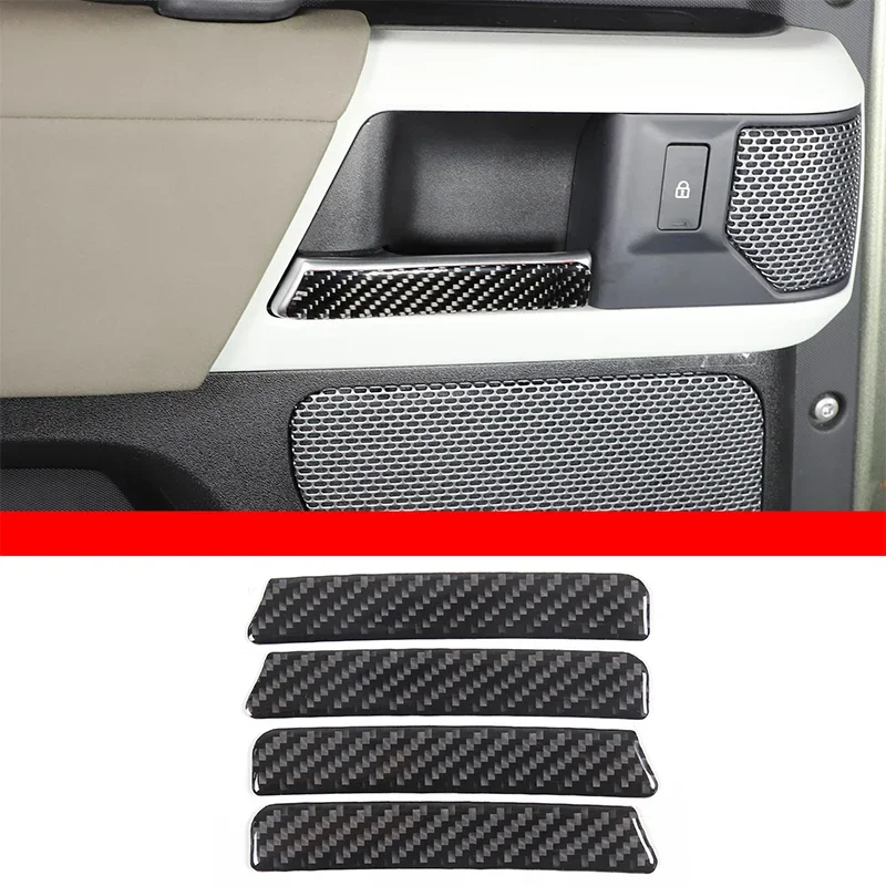 

Soft Carbon Fiber Car Styling Inner Handle Decorative Strip Sticker For Land Rover Defender 90 110 2020-2024 Car Accessories