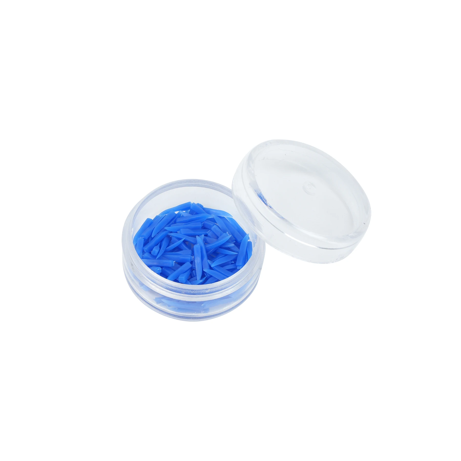 Cuñas dentales desechables de plástico, cuñas de madera con/sin extremo, agujeros circulares, 4 colores, caja de 100 unids/lote