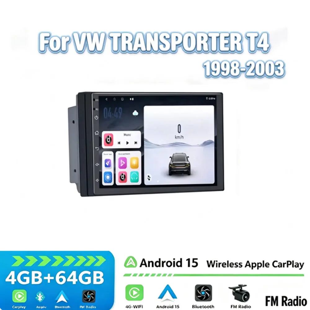 7 Inch Android 15 Car Multimedia Player For VW TRANSPORTER T4 1998‑2003 Auto Radio Stereo FM GPS Navi Head Unit