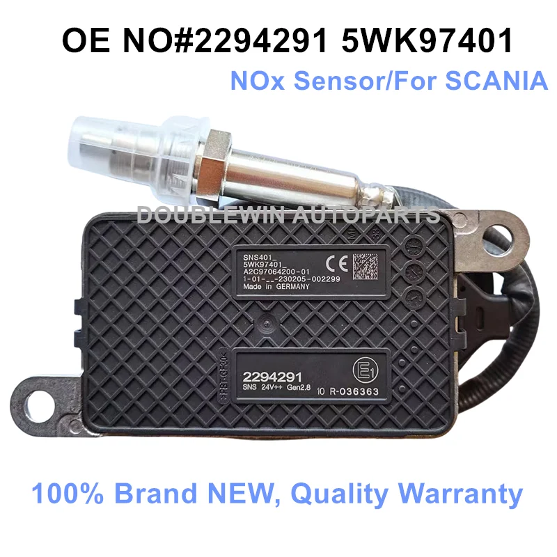 2294291 5WK97401 Nitrogen Oxygen NOx Sensor For Scania Engine Truck Euro6 24V 2064769 2247381 2296801