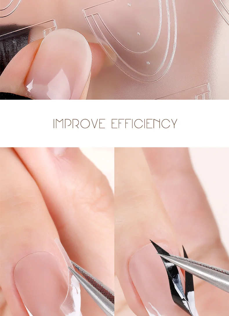 Kaniu Transparent Hohl Französisch Nagel Aufkleber Schneeflocke Sternen Design Nail art Aufkleber Selbstklebende Maniküre Schablone Vorlage – Detail 5