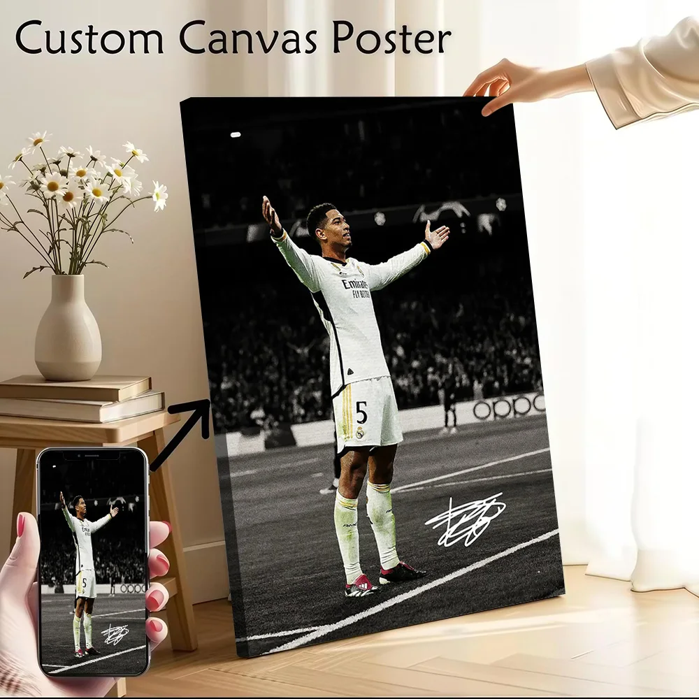 Jude Bellingham Canvas Poster Customizable Printed Canvas Painting Wall Art for Fans Decorative Picture Gamer Decoration Room