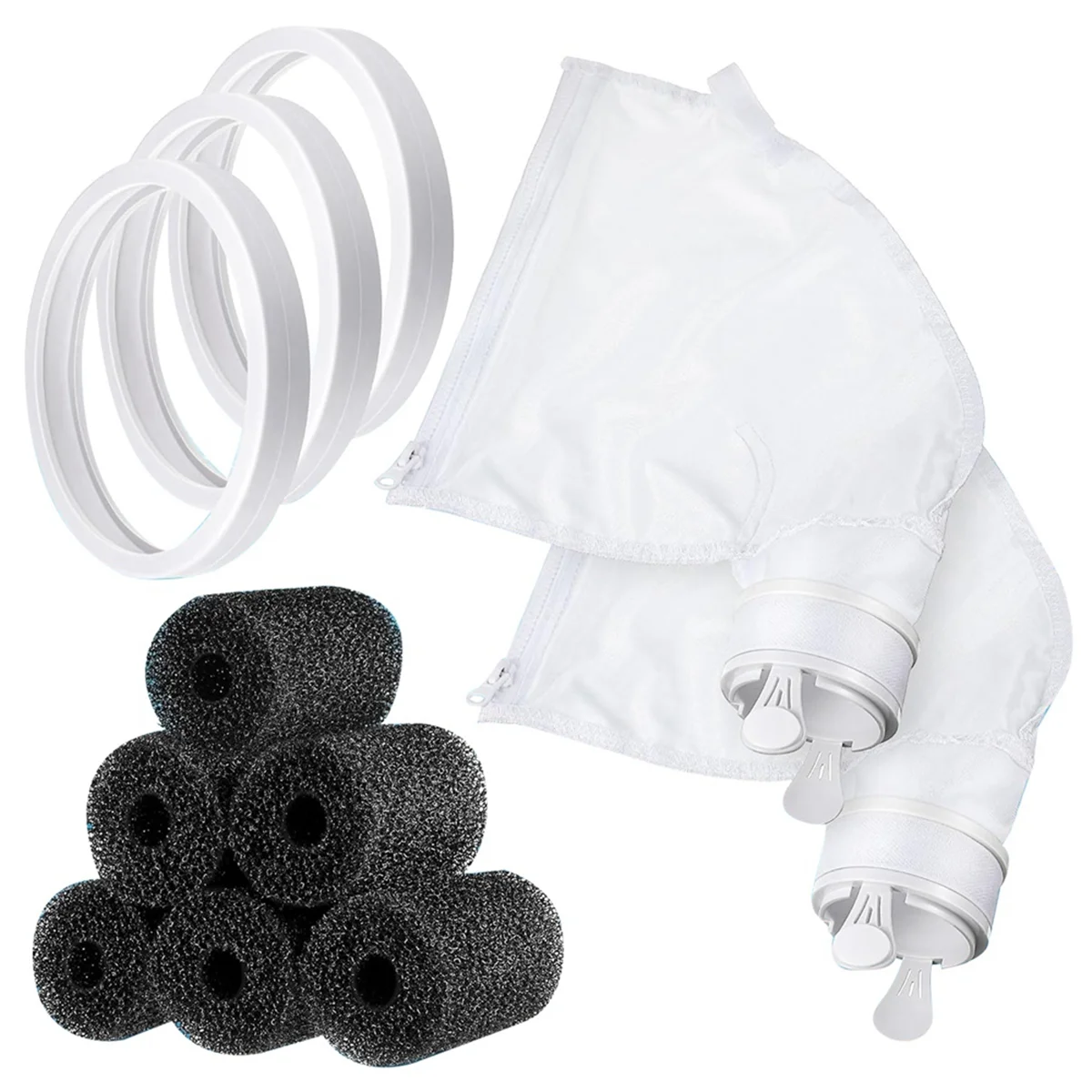 

11Pcs Pool Cleaner Parts Include 2 Pool Cleaner Bags for Polaris 280 480,3 Tires 6 Sweep Hose Scrubber Replacement