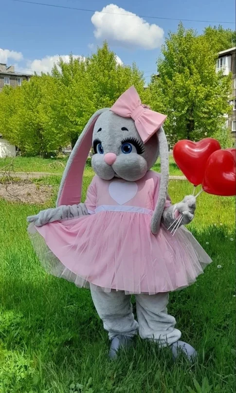 Costume da mascotte di orsacchiotto rosa di Natale, personaggio dell'orso bianco, parco divertimenti, animazione, festa di Halloween