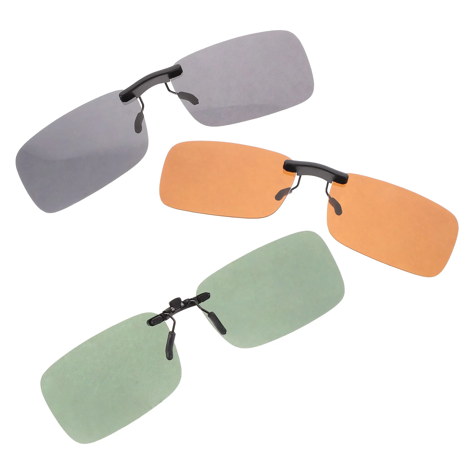 

3pc Sunglasses Clip Polarized Eyeglasses Day Night Driver Men Women Myopia Lightweight Anti Scratch UV400 Filter