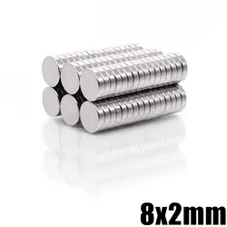 20-2000Pcs 8x2 mm N35 Neodymium Super Strong Magnet 8mmx2mm Permanent Round Magnet 8x2mm Powerful Magnetic Disc Magnet 8*2mm