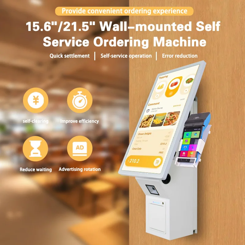 Automated Touch Screen Self Service Payment Machine 21.5" Desktop&Wall Mount Cashless
