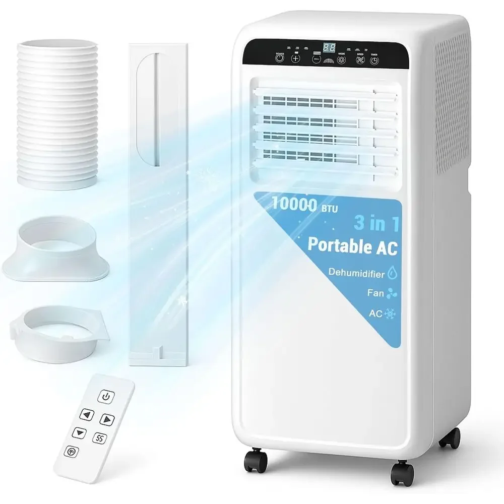 

Portable Air Conditioners 10,000 BTU, 3-in-1 Air Conditioner Portable Up to 500 Sq.Ft. with Cool, Fan, Dehumidifier, Portable AC