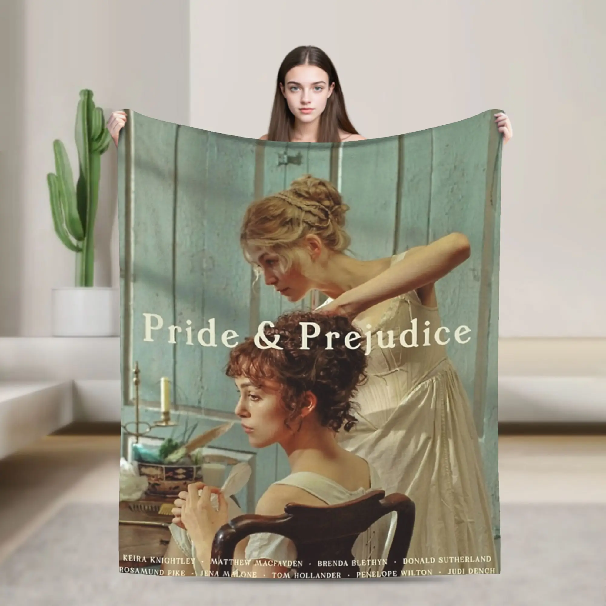 الكبرياء والتحامل الفيلم المشارك البطانيات المرجان الصوف أفخم الصيف تنفس رمي البطانيات للمنزل فراش خارجي يلقي