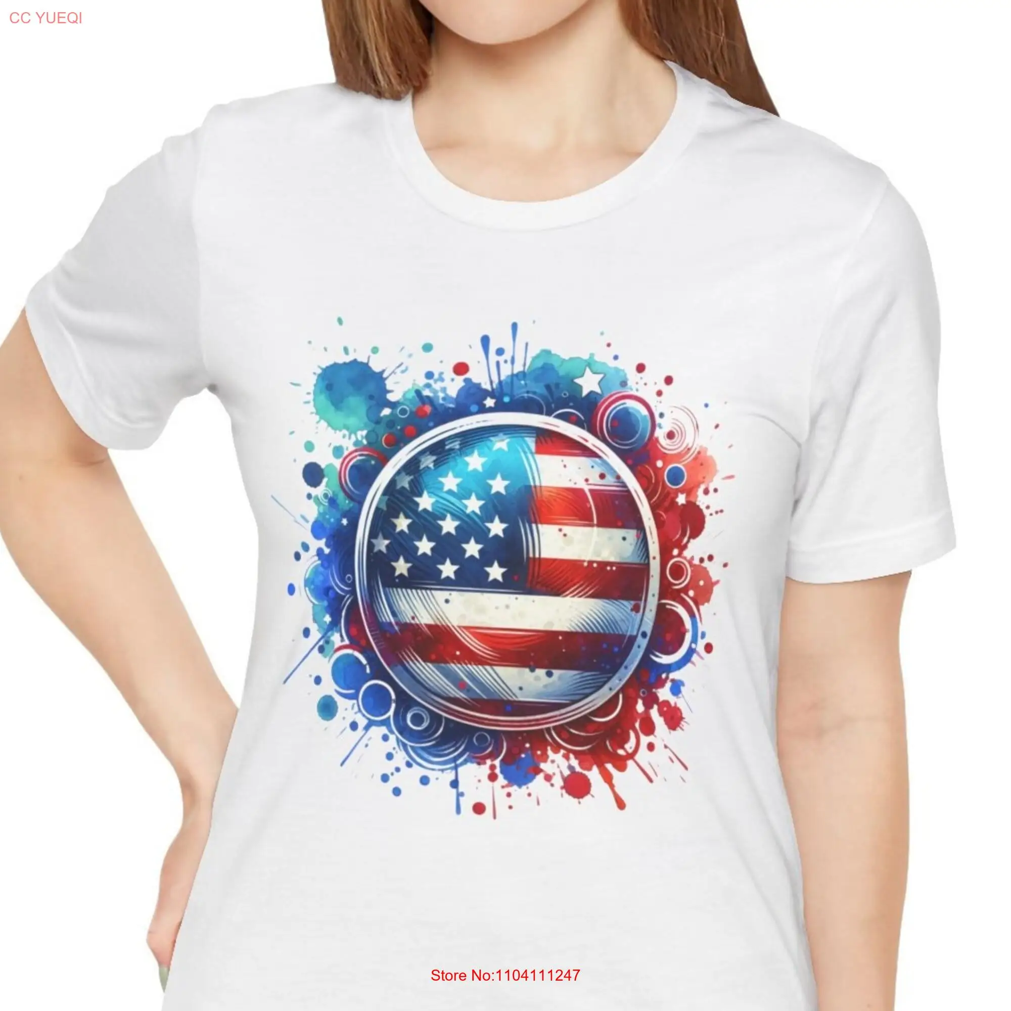 American Flag T Shirt Freedom Patriot Red White Blue Independence Day USA 4th of July Election long or short sleeves