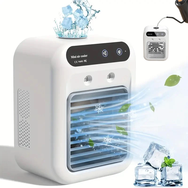 500ml Water-Capacity Cooling Fan, Silent USB Charging Small Fan, 9 Blades with Strong Wind Power